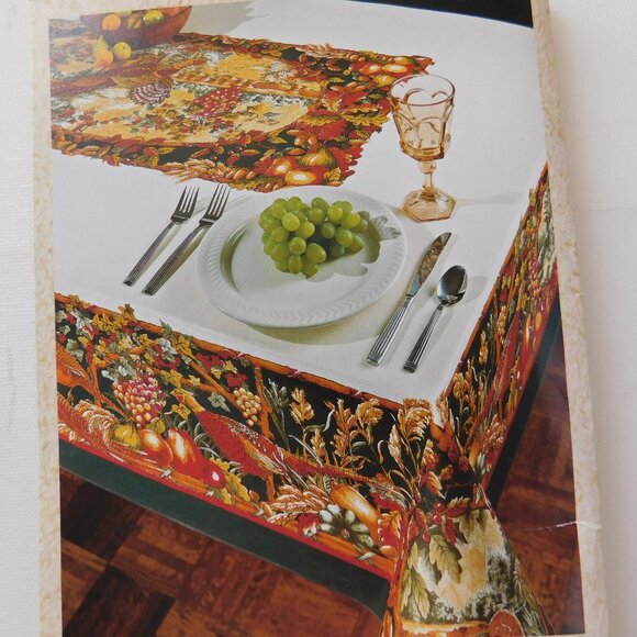 RSVP Fall Thanksgiving Tablecloth Rectangle Oblong Holiday Pheasant Bird 63 x 86 - Picture 1 of 5